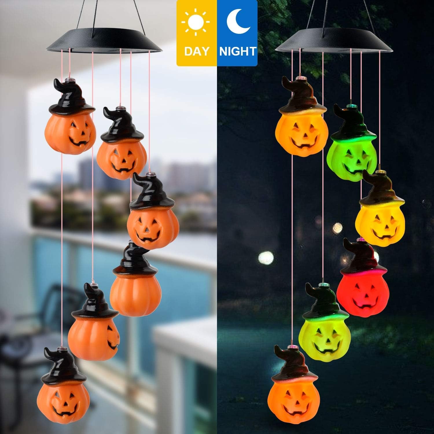 Pumpkin String Light Wind Chimes Pumpkin Solar Halloween Decorations Halloween Decor Halloween Light Solar Light Birthday Gift for Mom Grandma Gifts Best Women Friend