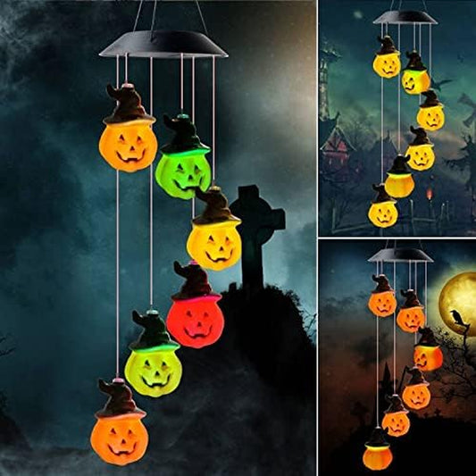 Pumpkin String Light Wind Chimes Pumpkin Solar Halloween Decorations Halloween Decor Halloween Light Solar Light Birthday Gift for Mom Grandma Gifts Best Women Friend