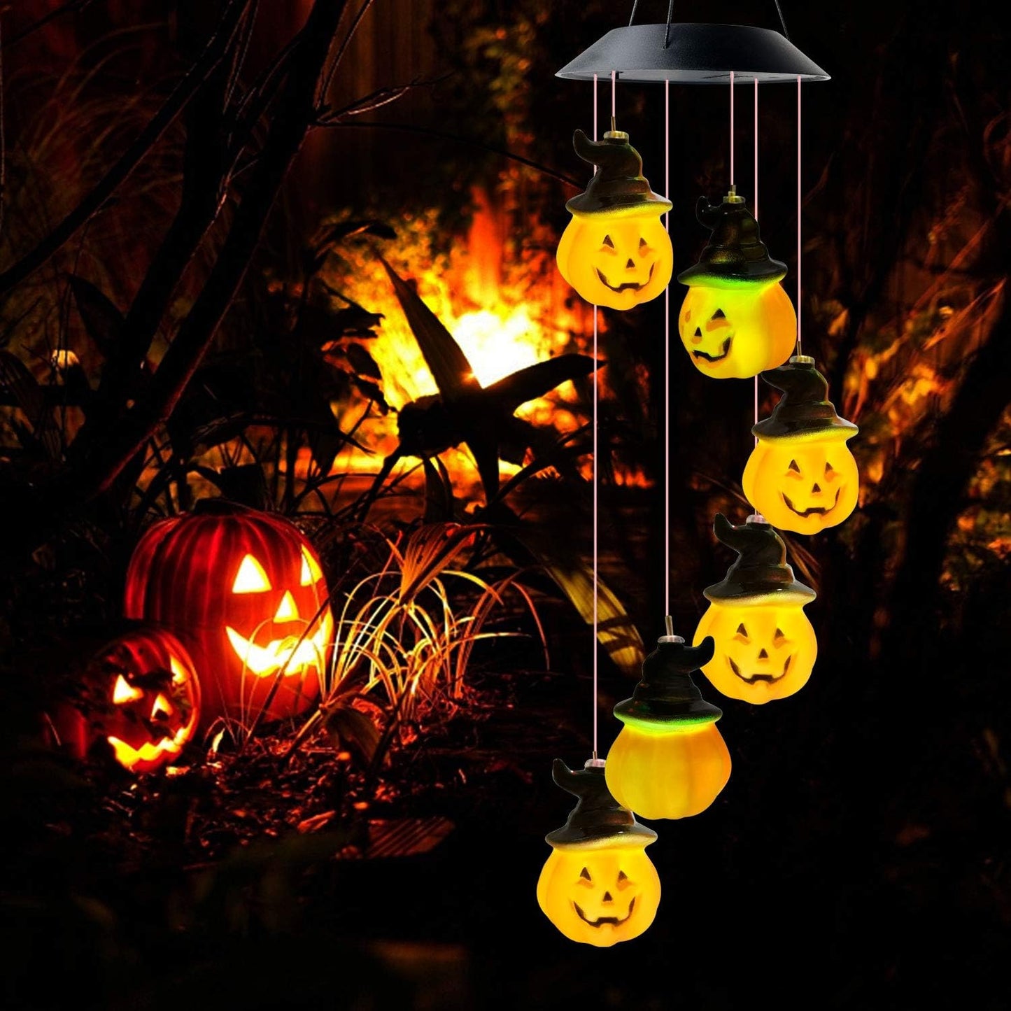 Pumpkin String Light Wind Chimes Pumpkin Solar Halloween Decorations Halloween Decor Halloween Light Solar Light Birthday Gift for Mom Grandma Gifts Best Women Friend