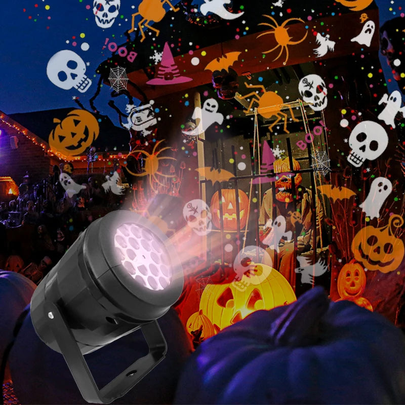 USB Power Halloween Decoration Projector Light Pumpkin Spider Bat Dynamic Pattens Projector Night Light for Bedroom Room Party