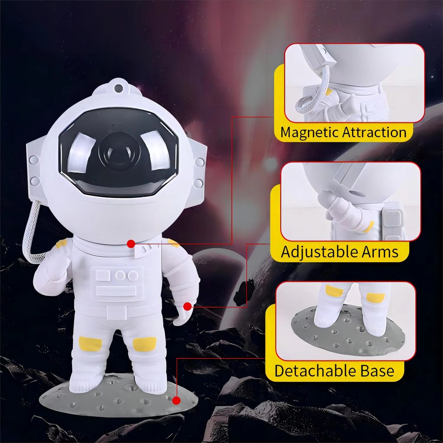 Astronaut Star Space Projector Galaxy Star Projector Starry Night Light LED Nebula Timer Remote Control Kids Gift Bedroom Decor