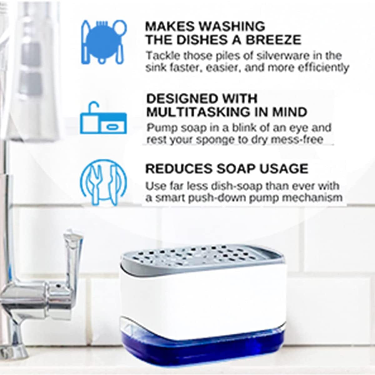 Soap Pump Dispenser,Soap Dispenser for Kitchen, Dish Soap Dispenser, Kitchen Dish Soap Dispenser, Dishwashing Soap Dispenser,For Kitchen Sink Dishwashing Soap Dispenser